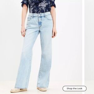 LOFT Light Blue Wide Leg Jeans